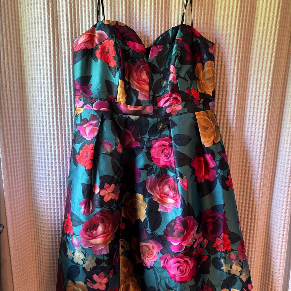 City Chic Multicolor Floral Strapless Dress